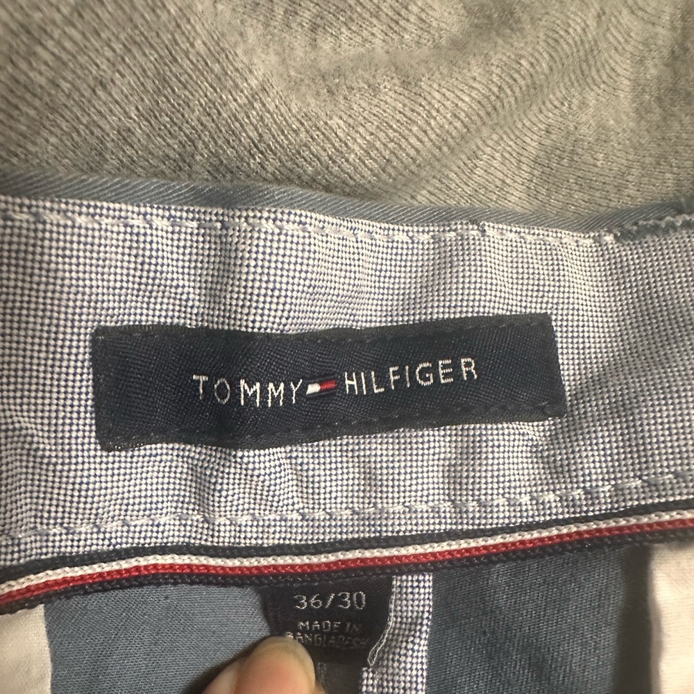 Tommy Hilfiger Blue and White Checkered Trousers